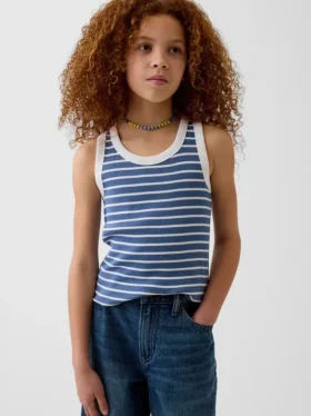 Camiseta sin mangas de punto acanalado para niño