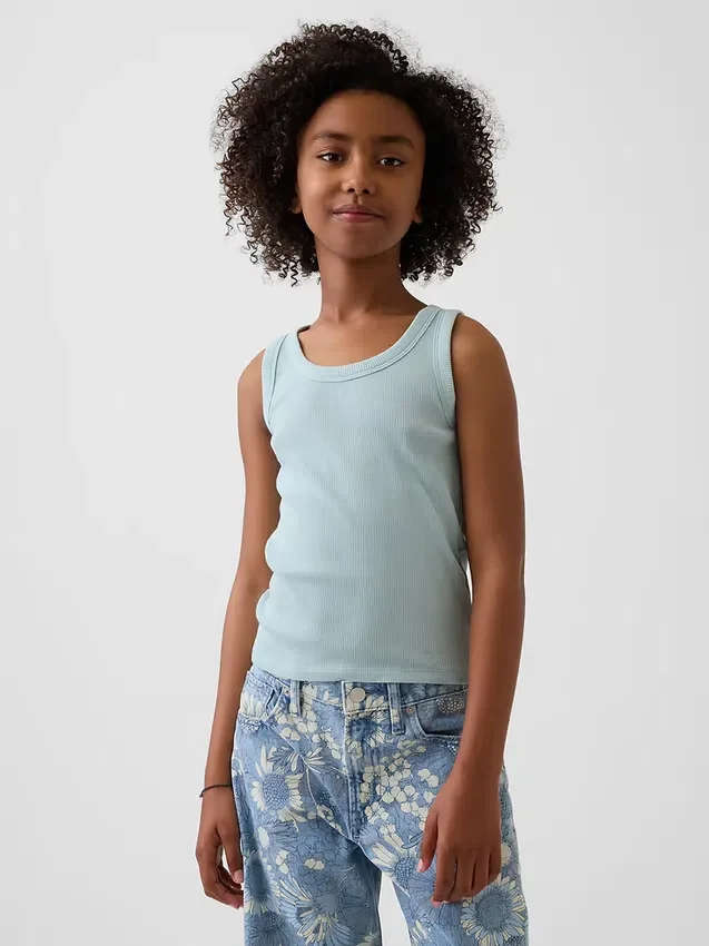 Camiseta sin mangas de punto acanalado para niño