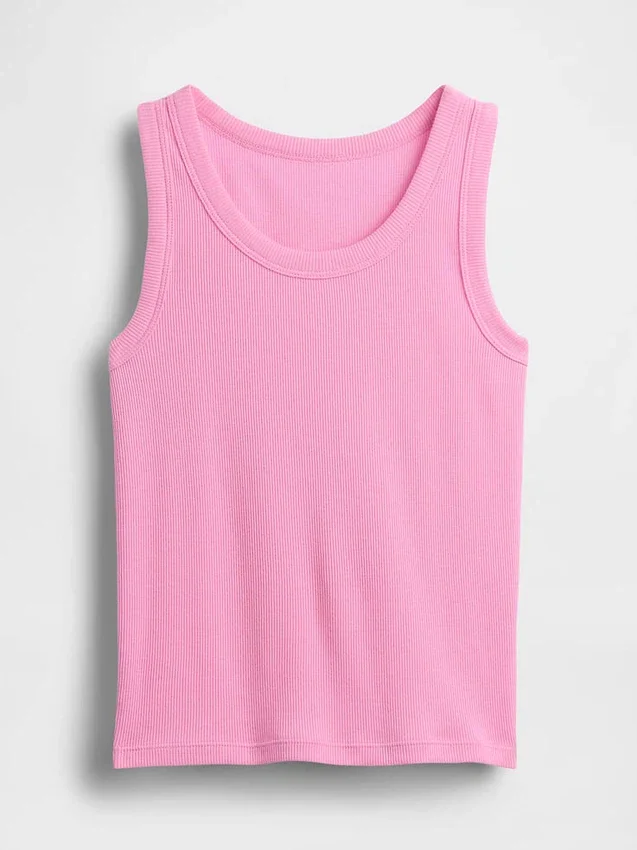 Camiseta sin mangas de punto acanalado para niño