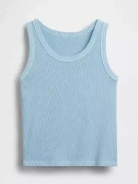 Camiseta sin mangas de punto acanalado para niño