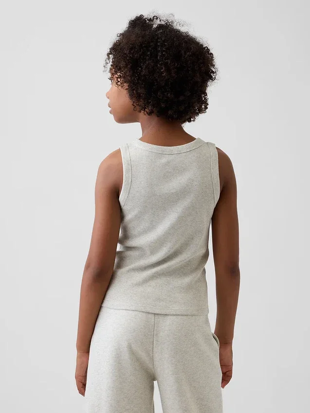 Camiseta sin mangas de punto acanalado para niño