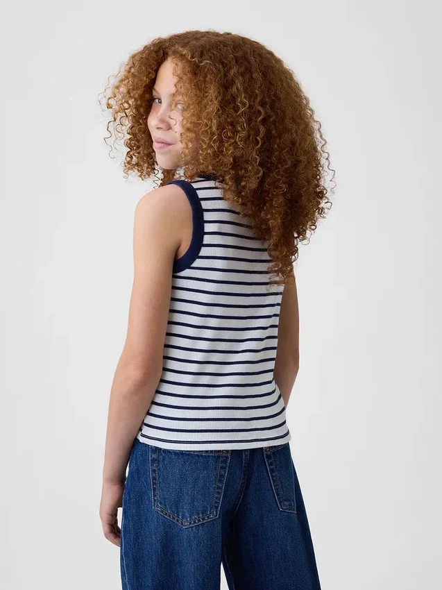 Camiseta sin mangas de punto acanalado para niño
