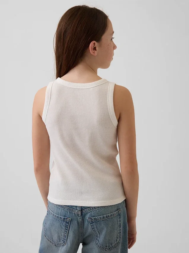 Camiseta sin mangas de punto acanalado para niño