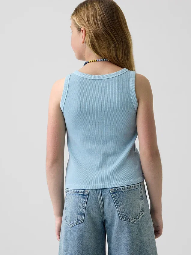 Camiseta sin mangas de punto acanalado para niño
