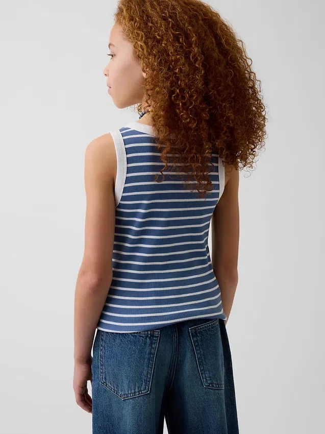 Camiseta sin mangas de punto acanalado para niño