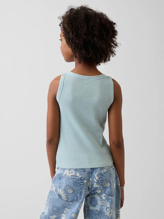 Camiseta sin mangas de punto acanalado para niño