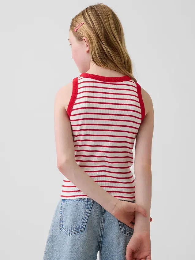 Camiseta sin mangas de punto acanalado para niño