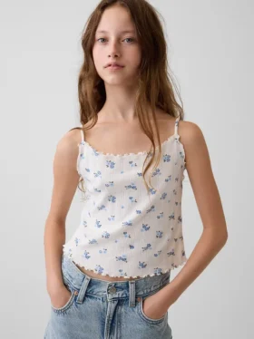 Camiseta sin mangas de punto acanalado «pointelle» para niño