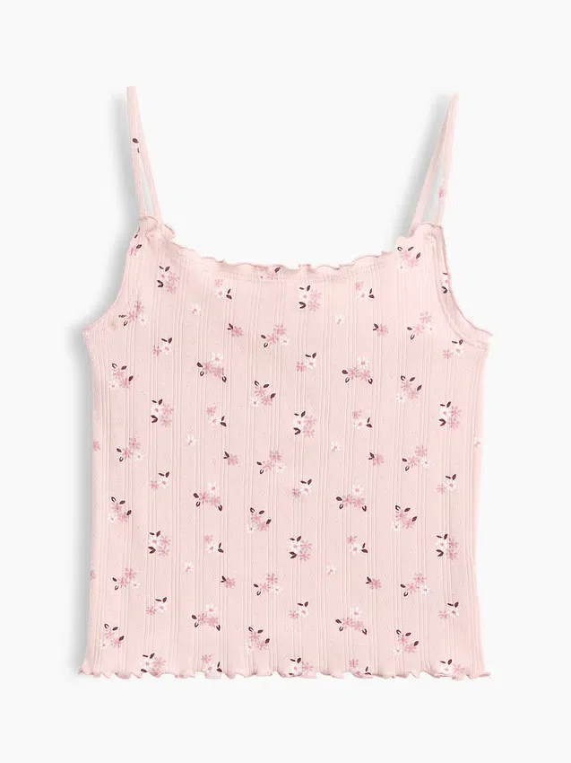 Camiseta sin mangas de punto acanalado «pointelle» para niño