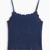 Camiseta sin mangas de punto acanalado «pointelle» para niño