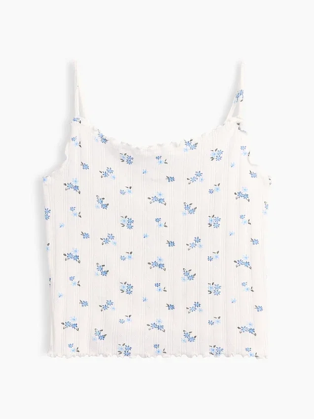 Camiseta sin mangas de punto acanalado «pointelle» para niño