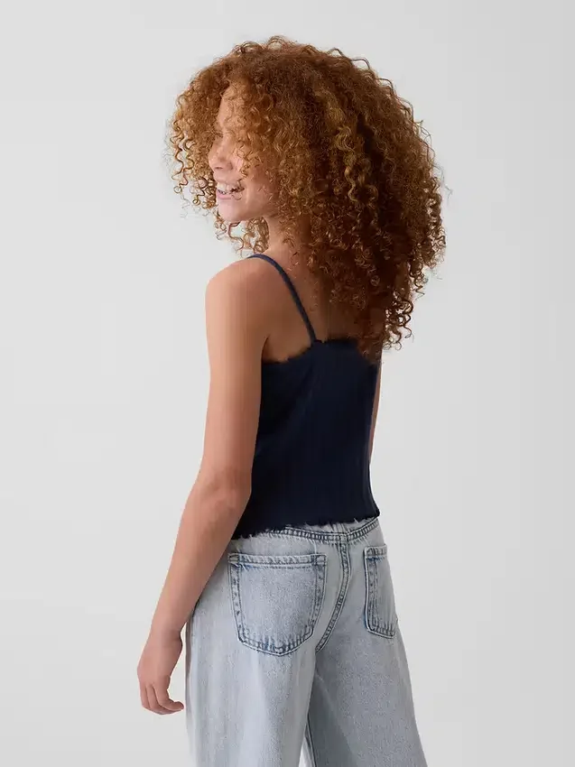 Camiseta sin mangas de punto acanalado «pointelle» para niño