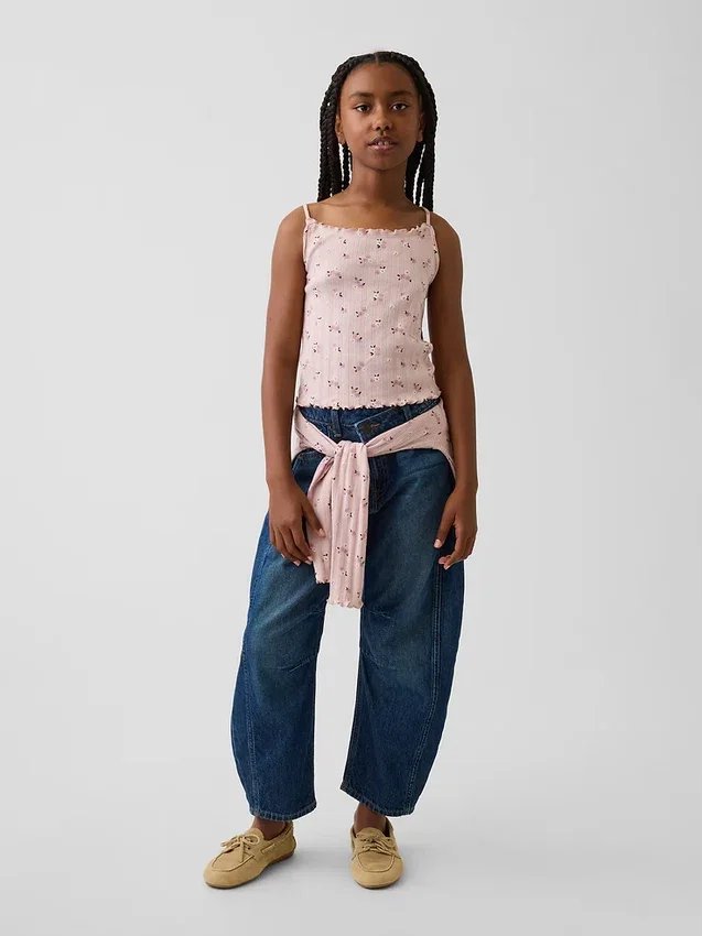 Camiseta sin mangas de punto acanalado «pointelle» para niño