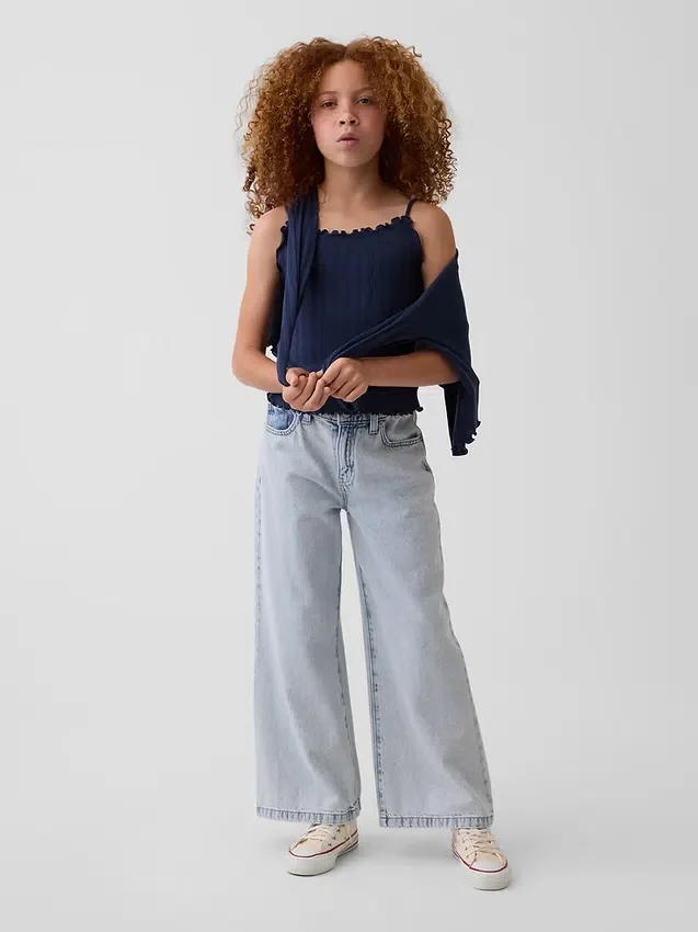 Camiseta sin mangas de punto acanalado «pointelle» para niño