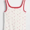 Camiseta sin mangas de punto calado para niños