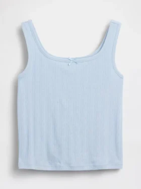 Camiseta sin mangas de punto calado para niños