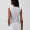 Camiseta sin mangas de punto pointelle