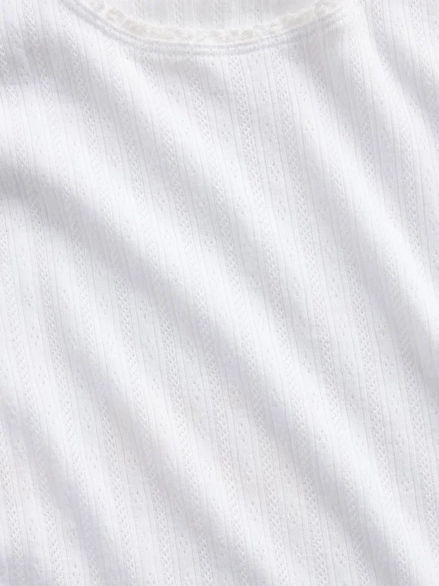 Camiseta sin mangas de punto pointelle