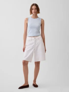 Camiseta sin mangas de punto pointelle a cuadros vichy