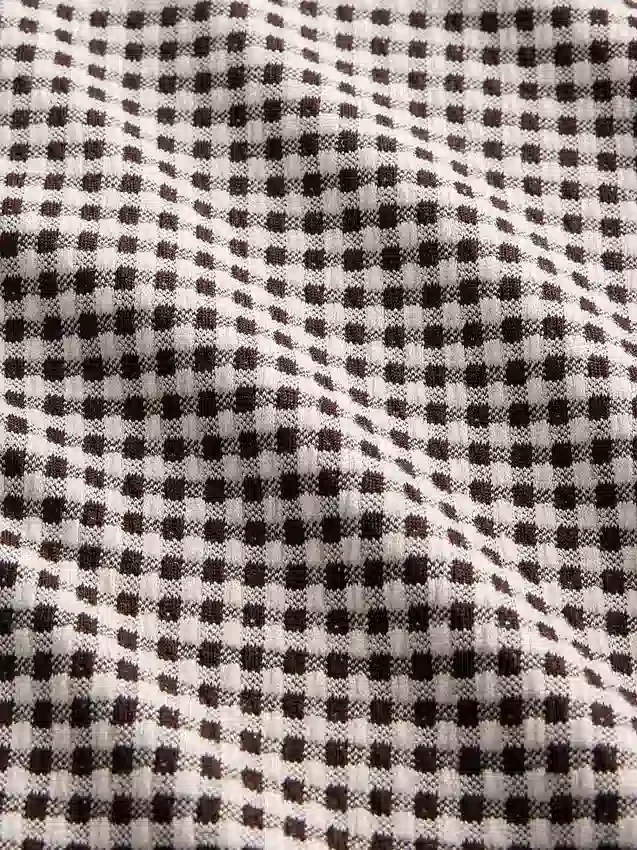 Camiseta sin mangas de punto pointelle a cuadros vichy