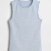 Camiseta sin mangas de punto pointelle a cuadros vichy