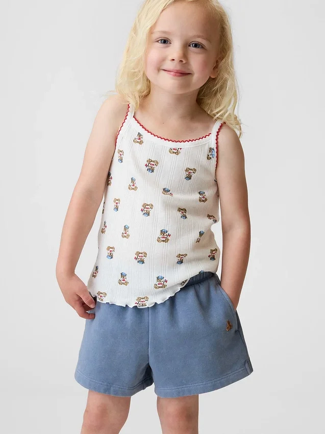 Camiseta sin mangas de punto pointelle «Brannan Bear» para bebés y niños