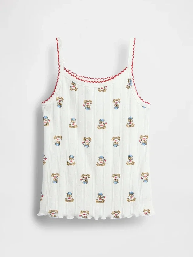 Camiseta sin mangas de punto pointelle «Brannan Bear» para bebés y niños