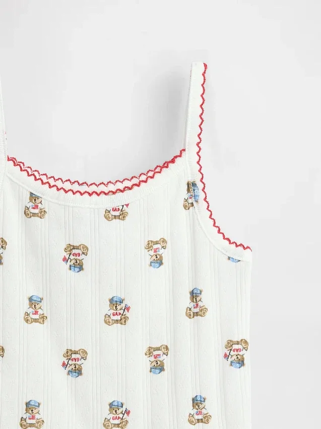 Camiseta sin mangas de punto pointelle «Brannan Bear» para bebés y niños