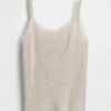 Camiseta sin mangas infantil con ribete de encaje y tejido de gofre