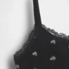 Camiseta sin mangas infantil con ribete de encaje y tejido de gofre