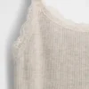 Camiseta sin mangas infantil con ribete de encaje y tejido de gofre