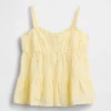 Camiseta sin mangas infantil con volantes y ojales