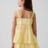 Camiseta sin mangas infantil con volantes y ojales