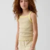 Camiseta sin mangas infantil de cuello cuadrado con canalé