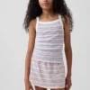 Camiseta sin mangas infantil de cuello cuadrado con canalé
