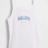 Camiseta sin mangas infantil de cuello cuadrado con canalé