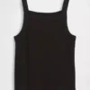 Camiseta sin mangas infantil de cuello cuadrado con canalé