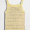 Camiseta sin mangas infantil de cuello cuadrado con canalé