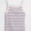 Camiseta sin mangas infantil de cuello cuadrado con canalé