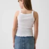 Camiseta sin mangas infantil de cuello cuadrado con canalé