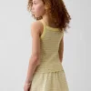 Camiseta sin mangas infantil de cuello cuadrado con canalé