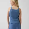 Camiseta sin mangas infantil de cuello cuadrado con canalé