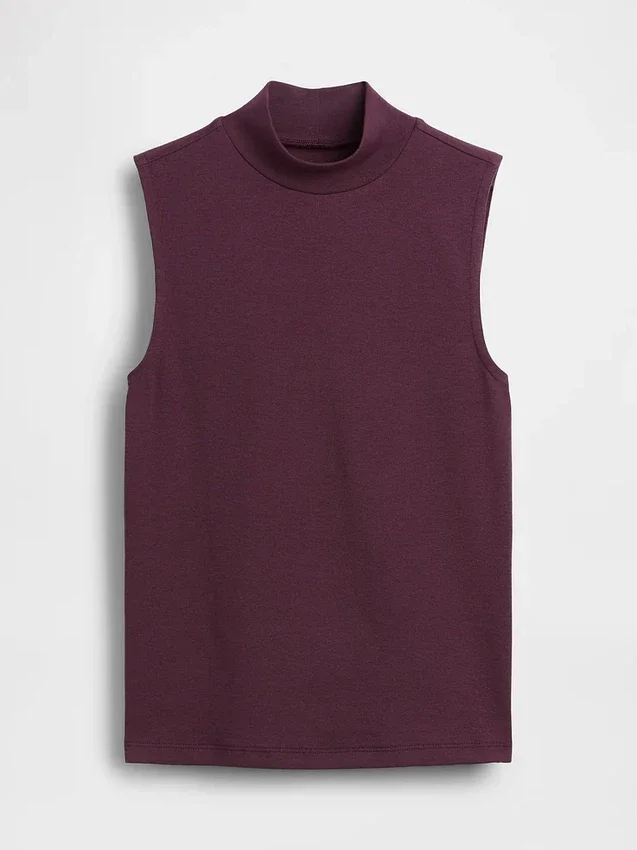 Camiseta sin mangas moderna con cuello alto