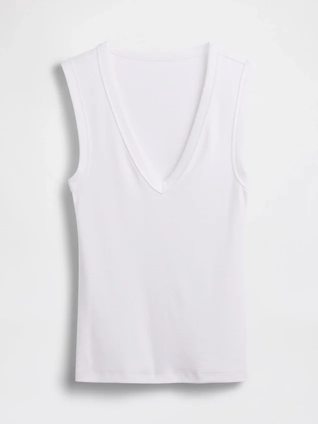 Camiseta sin mangas moderna con cuello en V