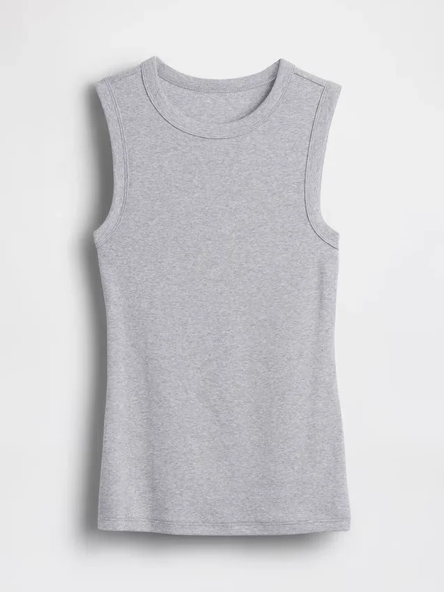 Camiseta sin mangas moderna de cuello redondo