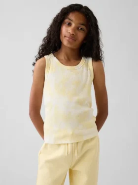 Camiseta sin mangas para niño con efecto tie-dye y cuello acanalado