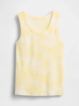 Camiseta sin mangas para niño con efecto tie-dye y cuello acanalado