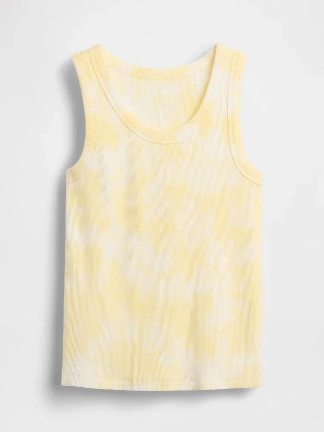 Camiseta sin mangas para niño con efecto tie-dye y cuello acanalado