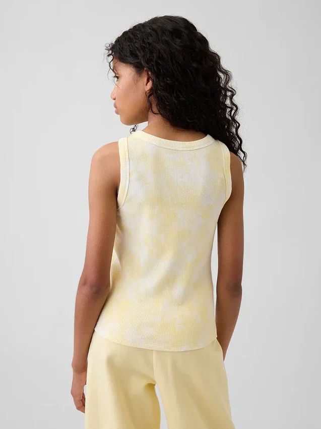 Camiseta sin mangas para niño con efecto tie-dye y cuello acanalado