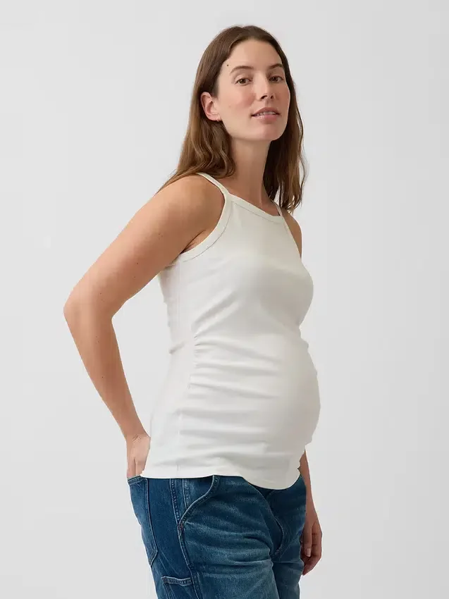 Camiseta sin mangas premamá con cuello delantal